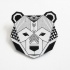 Geometric patterned bear head tattoo design