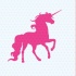 Girly pink unicorn silhouette tattoo design