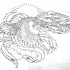 Glory uncolored phoenix flying on shining sun background tattoo design