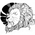 Gnarling lion head and black sun tattoo design by Weliss