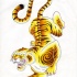Golden old school tiger tattoo design