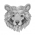 Good-natured patterned bear head tattoo design