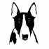Good black-and-white bull terrier dog portrait tattoo design