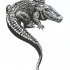Good black-and-white reptile turning its back tattoo design