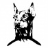 Good black-ink doberman muzzle tattoo design
