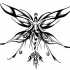 Good black dotwork-style fairy tattoo design