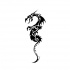 Good black tribal dragon figure tattoo design