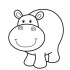 Good cartoon outline hippo tattoo design