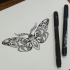 Good dotwork ornate moth tattoo design