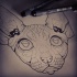 Good dotwork sphynx cat muzzle tattoo design