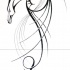 Good elegant thin-line dragon silhouette tattoo design