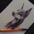 Good realistic doberman portrait tattoo design