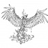 Good uncolored rising phoenix tattoo design
