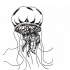 Gorgeous black-and-white jellyfish tattoo design