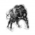 Gorgeous black-ink bull fighter tattoo design