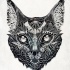Gorgeous black-ink ornamented animal tattoo design