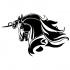 Gorgeous black-ink unicorn head in profile tattoo design