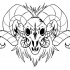 Gorgeous outline ram skull with fur neck tattoo design