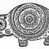 Gorgeous plump mandala-patterned hippo tattoo design
