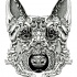 Gorgeous rich-ornated german shepherd muzzle tattoo design