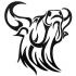 Gorgeous tribal bull head tattoo design