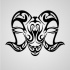 Gorgeous tribal ram head tattoo design