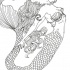 Gorgeous uncolored mermaid tattoo design