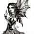 Gothic black-and-white pencilwork fairy tattoo design