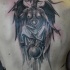 Grande tatuaggio Baphomet sulla parte superiore della schiena