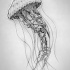 Great black-and-white jellyfish tattoo design