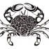 Great black-ink crab tattoo design
