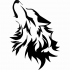 Great black-ink howling wolf tattoo design
