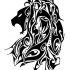 Great black tribal lion tattoo design