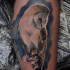 Great colorful owl tattoo