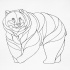 Great fat uncolored grizzly tattoo design