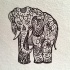 Great floral-ornamented elephant tattoo design