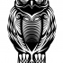 Great full-size black owl tattoo design