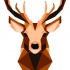 Great geometric brown deer portrait tattoo design