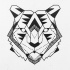 Great geometric tiger head tattoo design