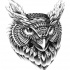 Great horned patterned owl tattoo design