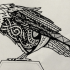Great ornamented sitting raven tattoo design by Skankythor