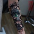 Great pattern with aye tattoo on forearm
