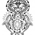 Great polynesian-style water animals collage tattoo design