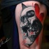 Great skull tattoo on thight