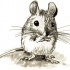 Great small pencil-drawn mouse tattoo design