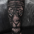 Great tiger face tattoo on forearm