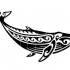 Great tribal whale tattoo design