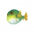 Green ball-shaped fish with white belly tattoo design