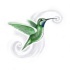 Green flying hummingbird on swirly background tattoo design