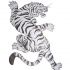 Grey-and-white climbing tiger tattoo design by Cheeraw